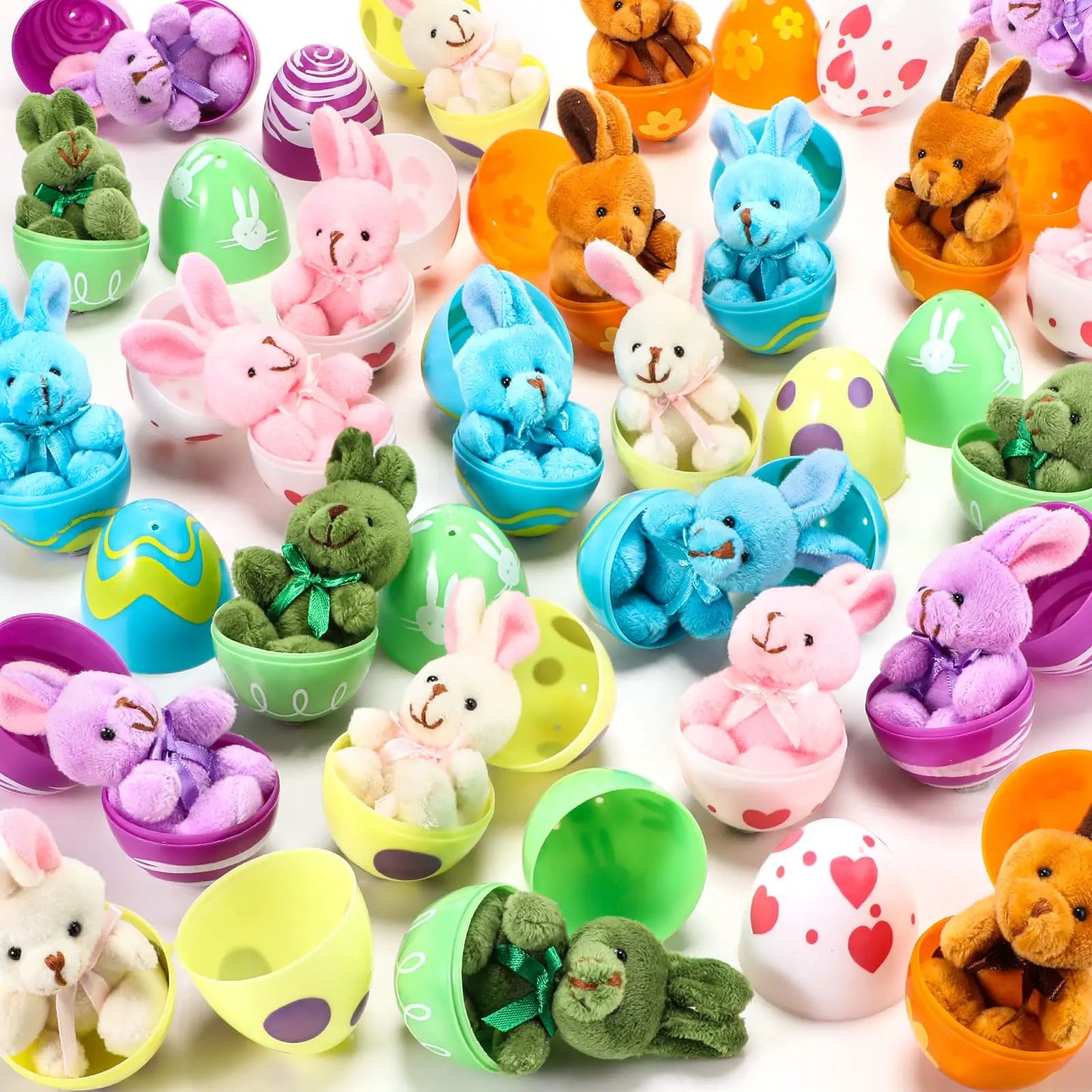 🔥49% OFF Today Only! 12/24/36 Pcs Prefilled Easter Eggs, Filled with Plush Animal Toys