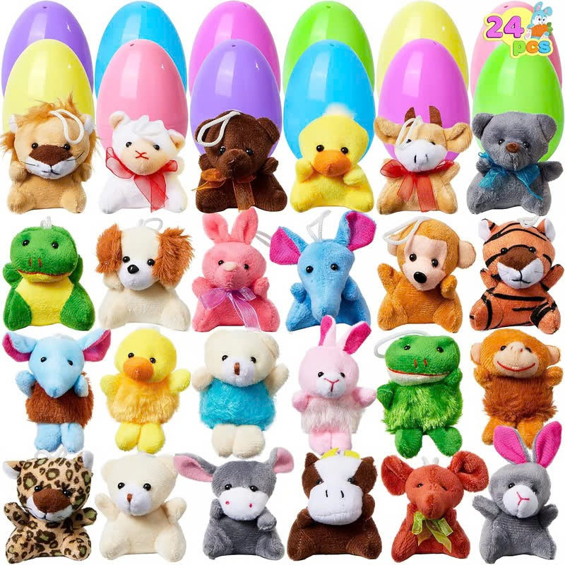 🔥49% OFF Today Only! 12/24/36 Pcs Prefilled Easter Eggs, Filled with Plush Animal Toys