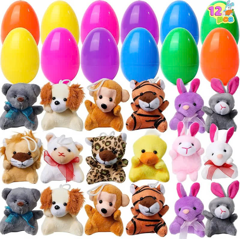 🔥49% OFF Today Only! 12/24/36 Pcs Prefilled Easter Eggs, Filled with Plush Animal Toys