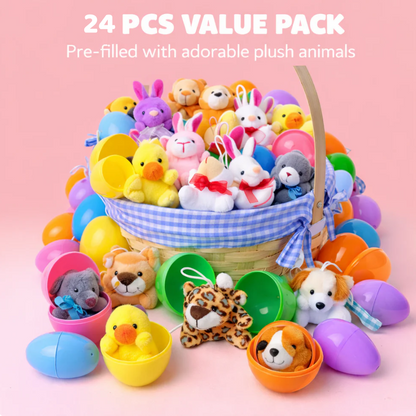 🔥49% OFF Today Only! 12/24/36 Pcs Prefilled Easter Eggs, Filled with Plush Animal Toys