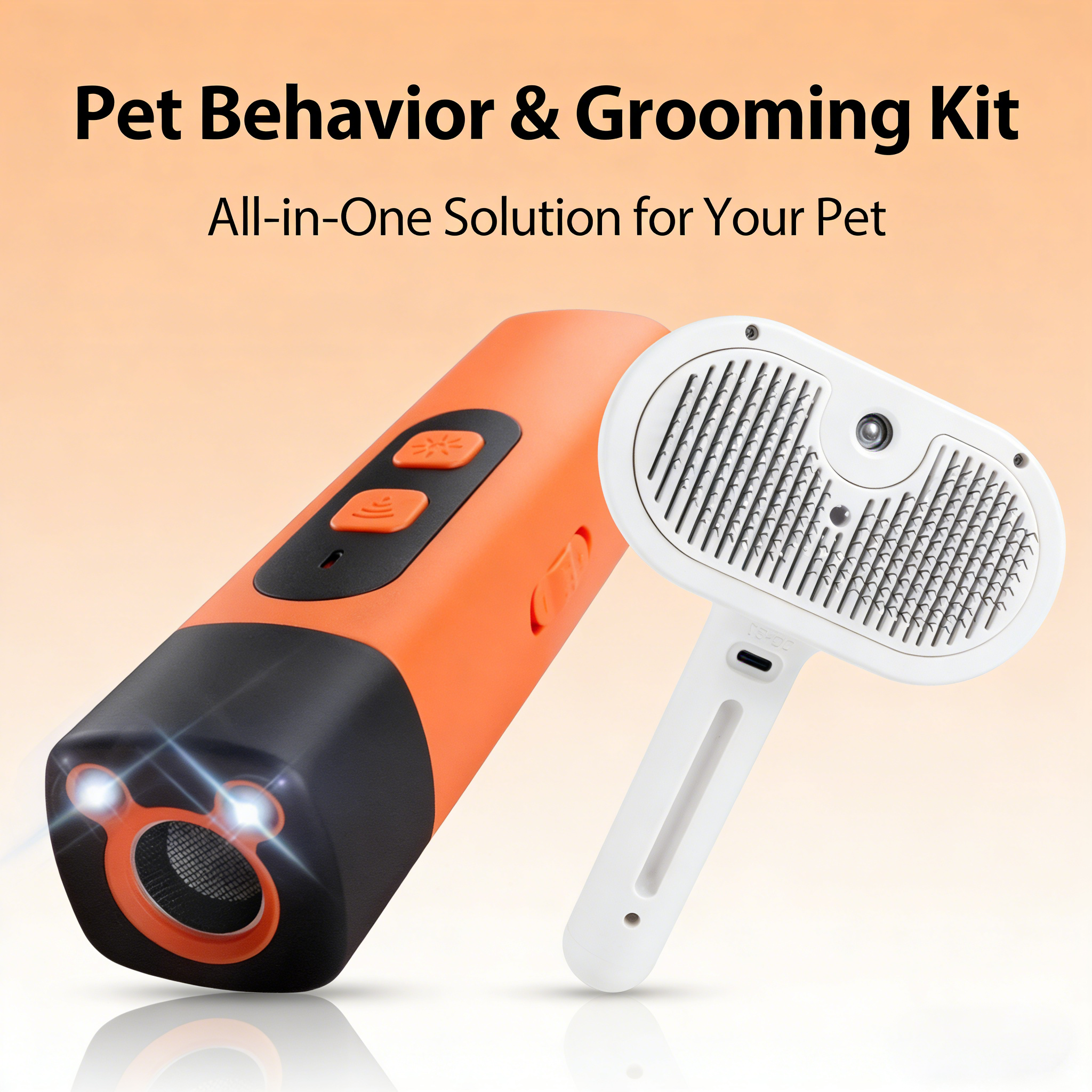 1Pc Ultrasonic Dog Repeller +Pet Steam Massage Comb