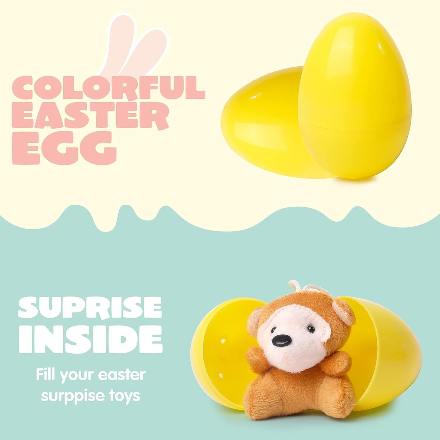 🔥49% OFF Today Only! 12/24/36 Pcs Prefilled Easter Eggs, Filled with Plush Animal Toys