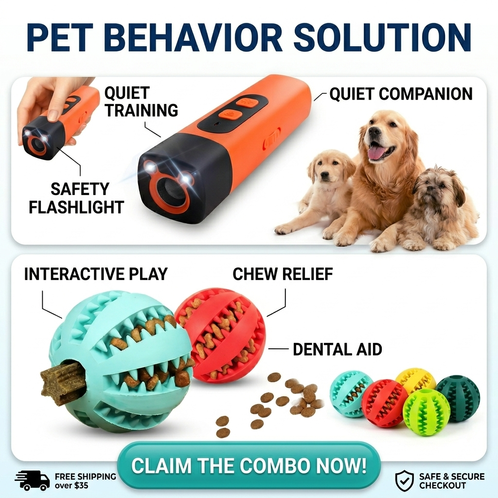 1Pc Ultrasonic Dog Repeller +1 free treat rubber balls🧸
