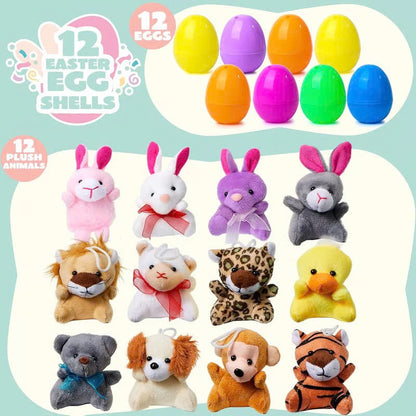 🔥49% OFF Today Only! 12/24/36 Pcs Prefilled Easter Eggs, Filled with Plush Animal Toys