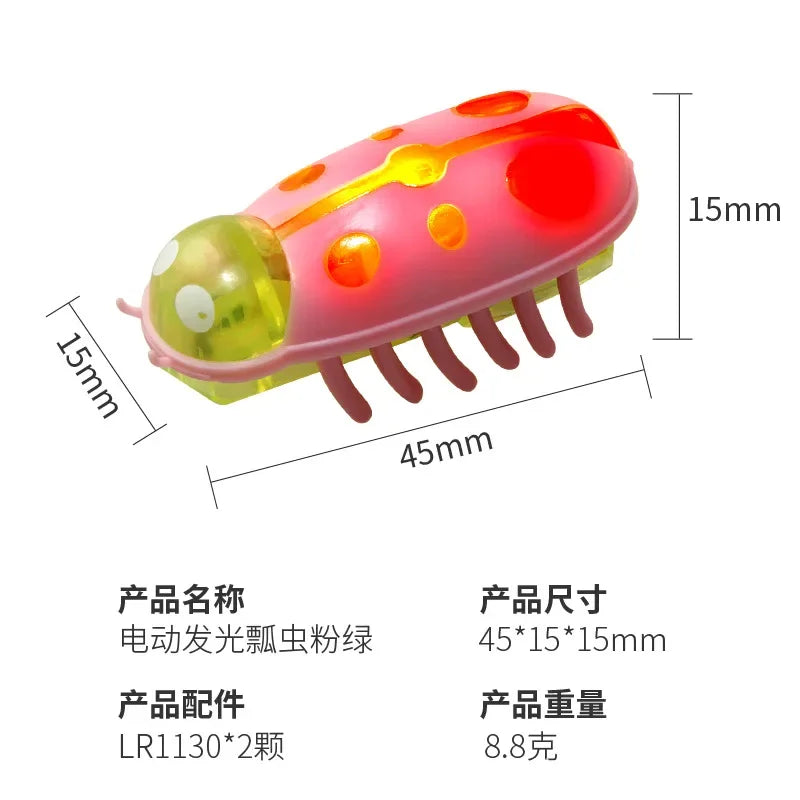 Pet Interactive Mini Electric Bug Cat Toy Kitten Escape Obstacle Automatic Flip Toy Battery Operated Vibration Beetle Supplies