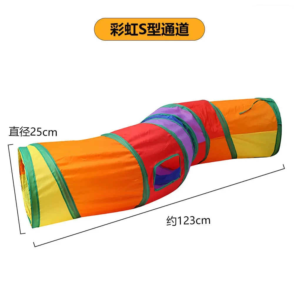 Cat Tunnel Foldable kitty Tunnel Pet Supplies S T Y Cross Pass Play Tunnel Cat Toy Breathable Drill Barrel for Indoor Loud Paper