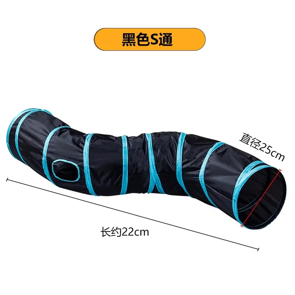 Cat Tunnel Foldable kitty Tunnel Pet Supplies S T Y Cross Pass Play Tunnel Cat Toy Breathable Drill Barrel for Indoor Loud Paper