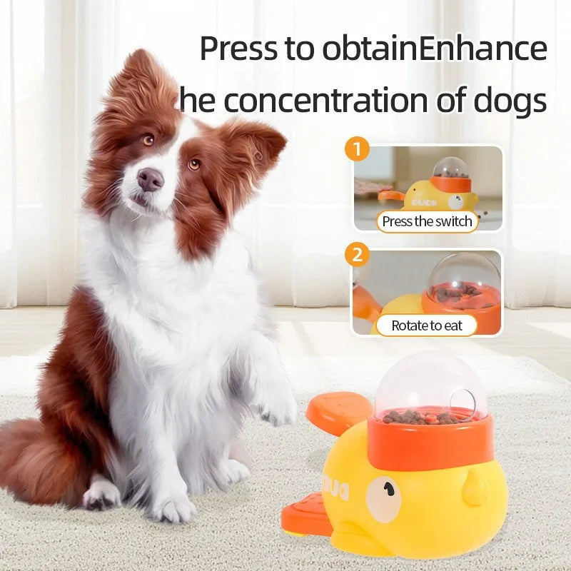 Dog Puzzle Feeder Interactive Pet Food Treat Dispenser Cartoon Duck Design Pet Snack Feeder for Dog Training Mental Enrichment