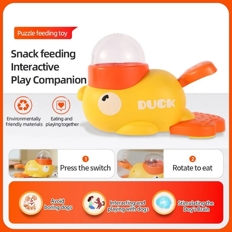 Dog Puzzle Feeder Interactive Pet Food Treat Dispenser Cartoon Duck Design Pet Snack Feeder for Dog Training Mental Enrichment