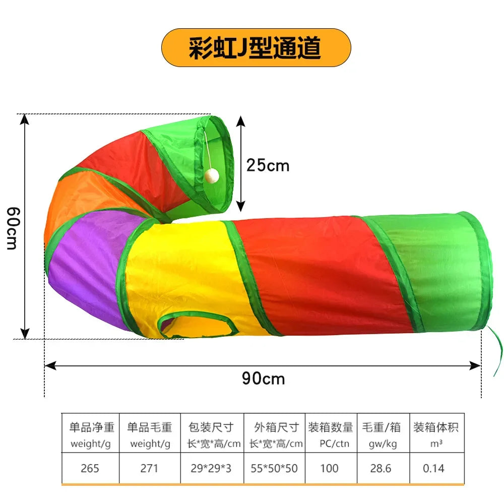 Cat Tunnel Foldable kitty Tunnel Pet Supplies S T Y Cross Pass Play Tunnel Cat Toy Breathable Drill Barrel for Indoor Loud Paper
