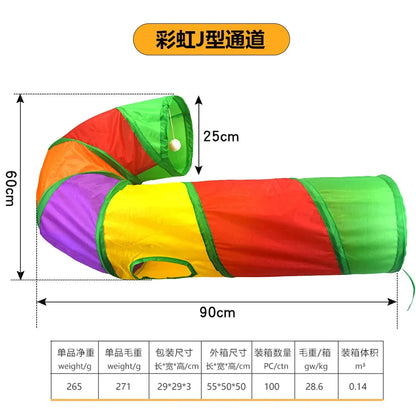 Cat Tunnel Foldable kitty Tunnel Pet Supplies S T Y Cross Pass Play Tunnel Cat Toy Breathable Drill Barrel for Indoor Loud Paper
