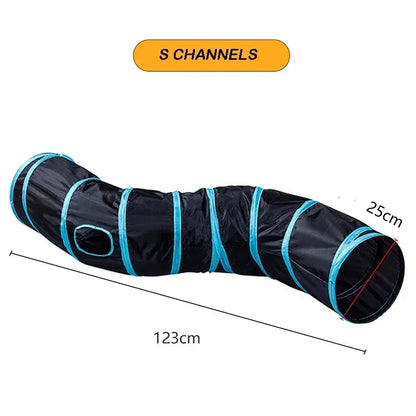 Cat Tunnel Foldable kitty Tunnel Pet Supplies S T Y Cross Pass Play Tunnel Cat Toy Breathable Drill Barrel for Indoor Loud Paper