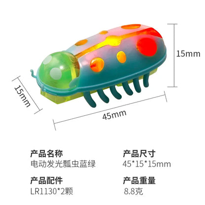 Pet Interactive Mini Electric Bug Cat Toy Kitten Escape Obstacle Automatic Flip Toy Battery Operated Vibration Beetle Supplies