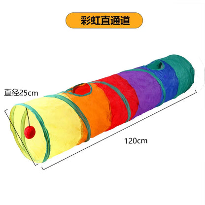 Cat Tunnel Foldable kitty Tunnel Pet Supplies S T Y Cross Pass Play Tunnel Cat Toy Breathable Drill Barrel for Indoor Loud Paper