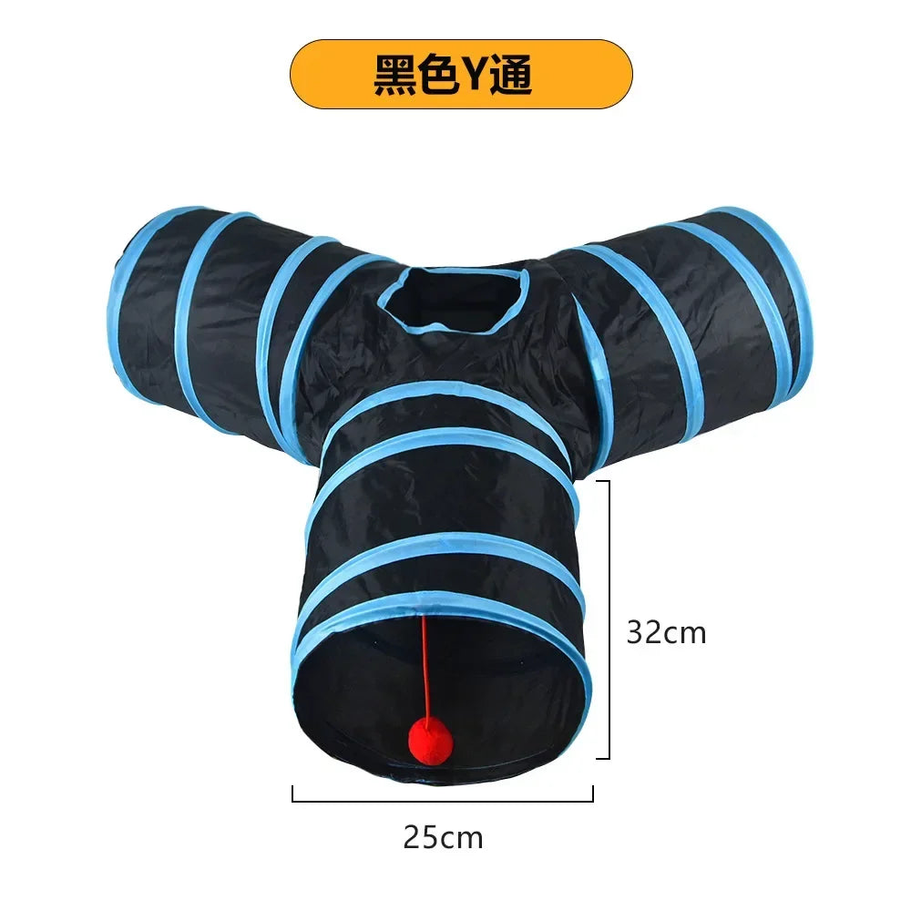 Cat Tunnel Foldable kitty Tunnel Pet Supplies S T Y Cross Pass Play Tunnel Cat Toy Breathable Drill Barrel for Indoor Loud Paper