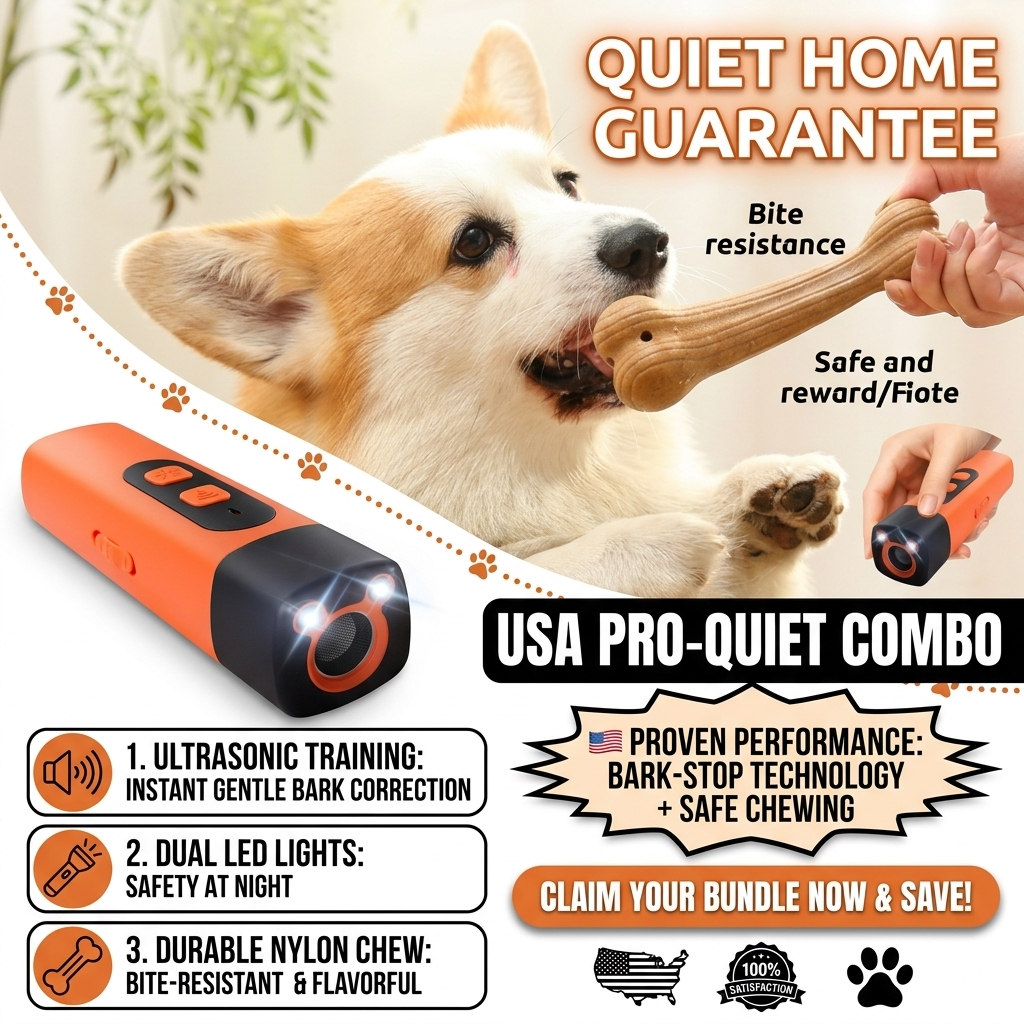 1Pc Ultrasonic Dog Repeller +1 free Pet dog dental cleaning sticks🦴