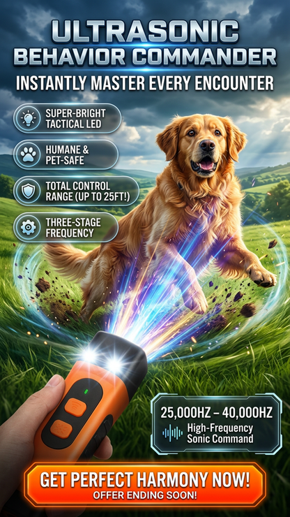 🐶3-in-1 Ultrasonic Dog Repeller & Anti-Barking Trainer🔊✨